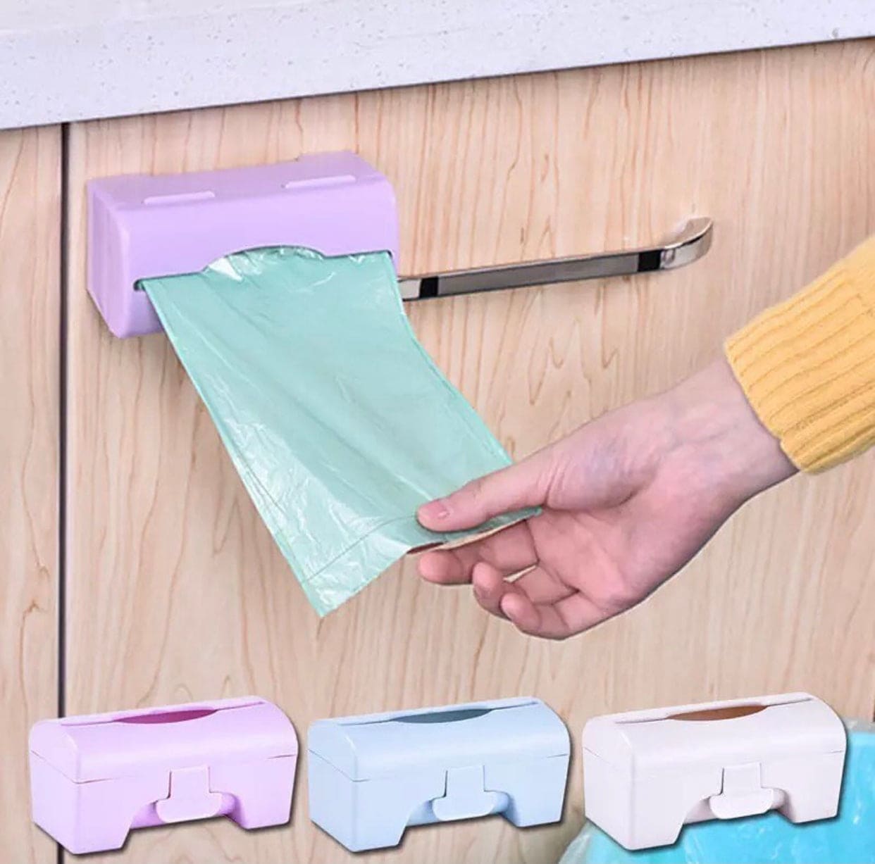 Wall Mounted Self Adhesive Garbage Box Storage Holder, Plastic Box Holder, Wall Hanging Garbage Storage Box Wall Mounted Self Adhesive Garbage Box Storage Holder, Plastic Box Holder, Wall Hanging Garbage Storage Box